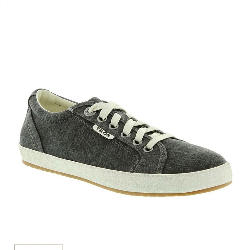 NEW Taos Star Charcoal Gray Washed Canvas laced sneakers 10